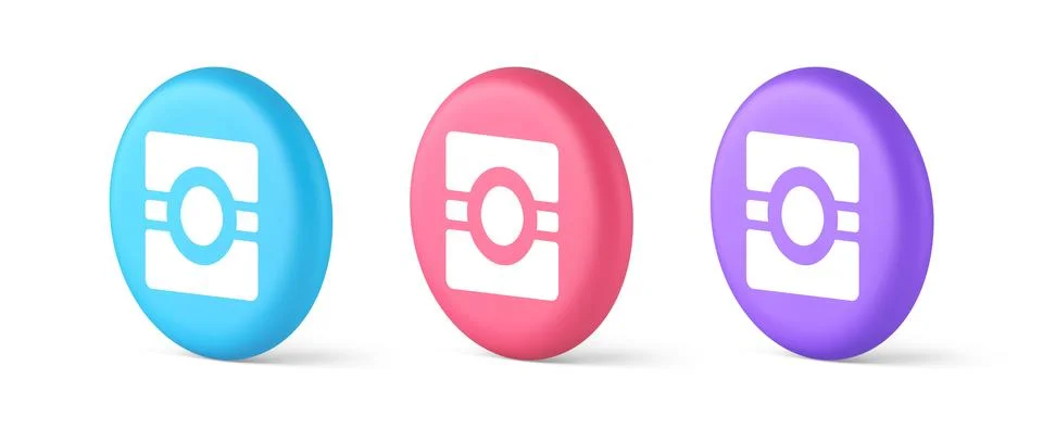 Camera photo video application button multimedia photograph service 3d isom.. イラスト素材