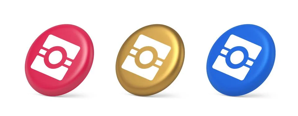 Camera photo video application button multimedia photograph service 3d real.. 스톡 일러스트