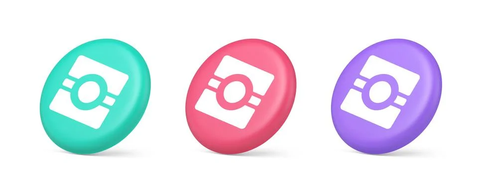 Camera photo video application button multimedia photograph service 3d real.. イラスト素材