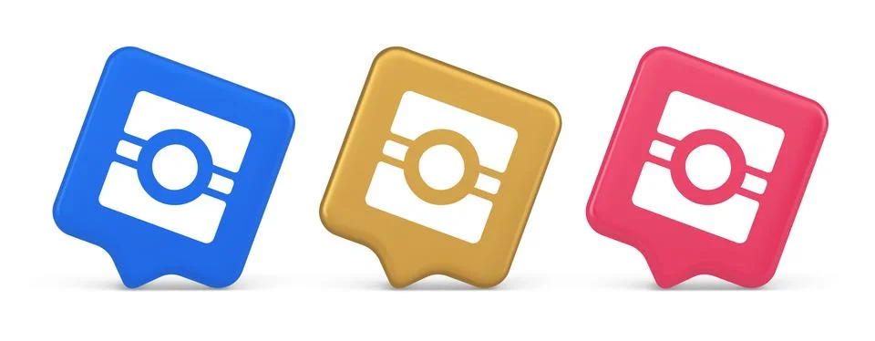 Camera photo video application button multimedia photograph service 3d real.. イラスト素材