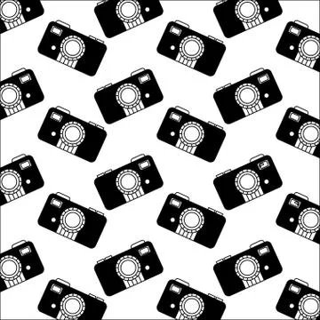 Camera photographic icon pattern Illustrazione stock
