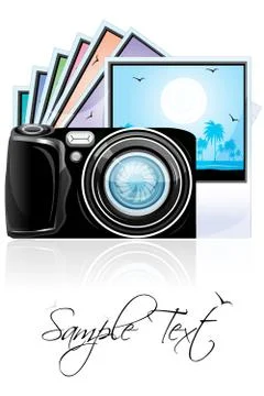 Camera with photographs Stock-Illustration