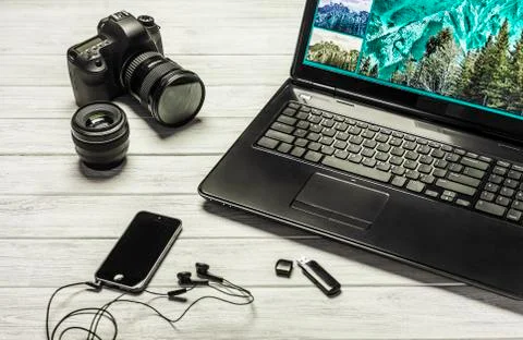 Camera Photography Design Studio Editing Concept Stock Photos