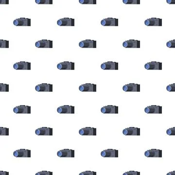 Camera photography equipment seamless repeating pattern background Stock Illustration