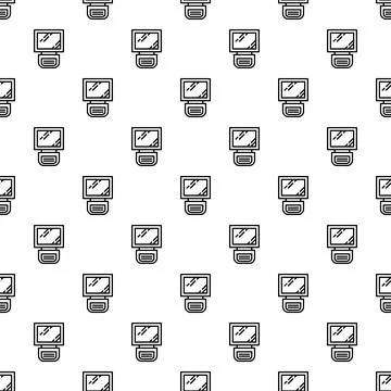 Camera photography flash outline seamless pattern Illustrazione stock
