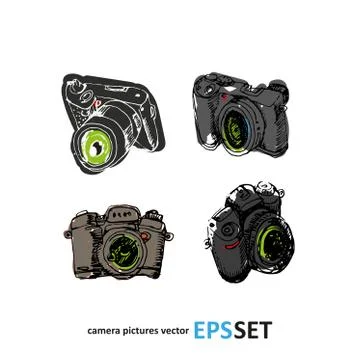 Camera photography vector set collection illustration. Logotypes Stockillustratie