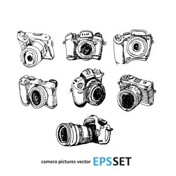 Camera photography vector set collection illustration. Logotypes イラスト素材