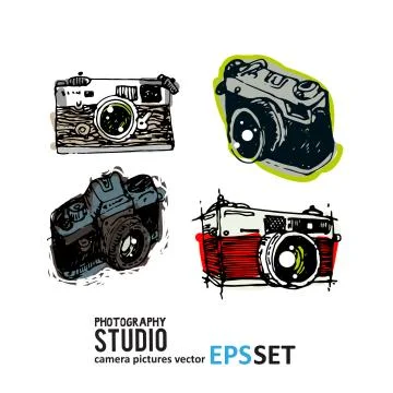 Camera photography vector set collection illustration. Logotypes Stock-Illustration