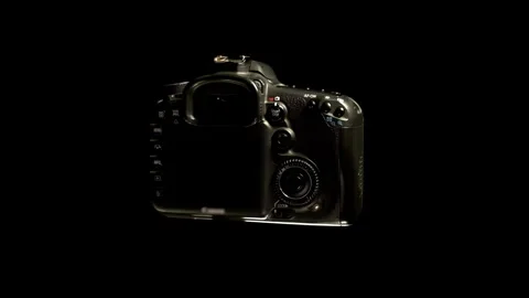 Camera for photos on a black background, camera on a black background Stock Footage 262063470