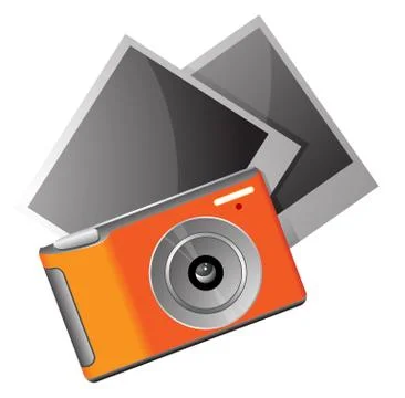Camera with photos Stockillustratie