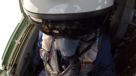 Camera on the pilot's helmet Stock Footage 103454457