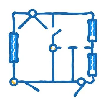 Camera place plan icon doodle illustration Illustrazione stock