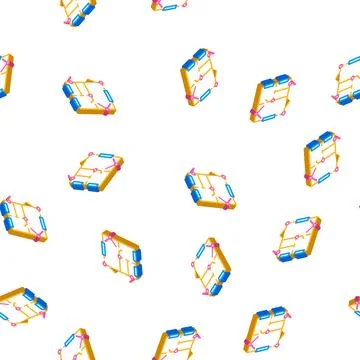Camera place plan isometric icon seamless pattern Stock Illustration