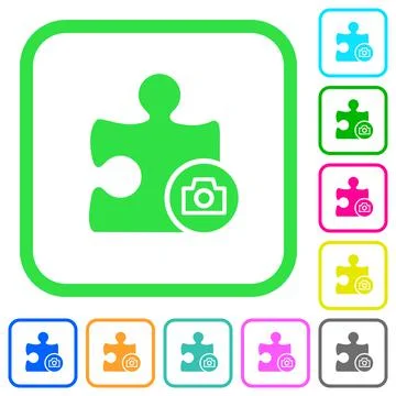 Camera plugin vivid colored flat icons icons Stockillustratie