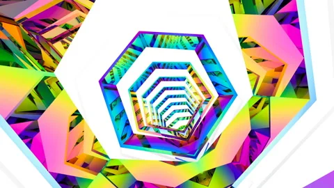 The camera plunges into a dizzying reflective tunnel. Background screen saver Stock Footage 130179595