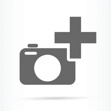 Camera plus sign icon Stock Illustration
