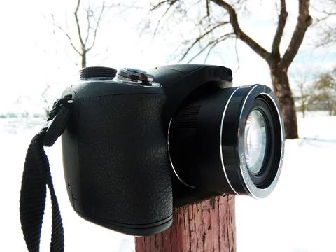 Camera on a pole in winter Photos