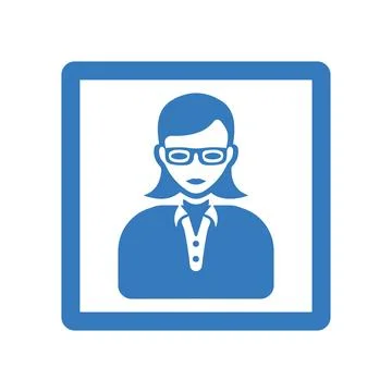 Camera, portrait icon, blue version Illustration