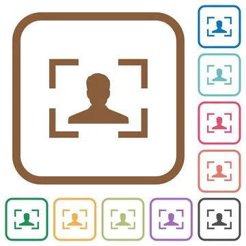 Camera portrait mode simple icons Stock Illustration
