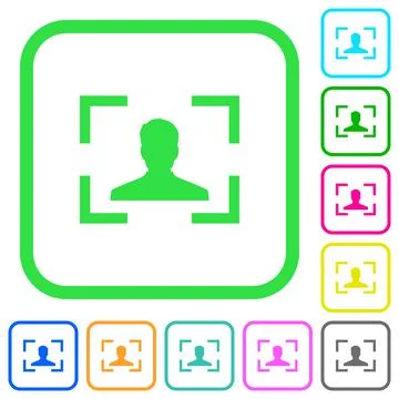 Camera portrait mode vivid colored flat icons Stockillustratie