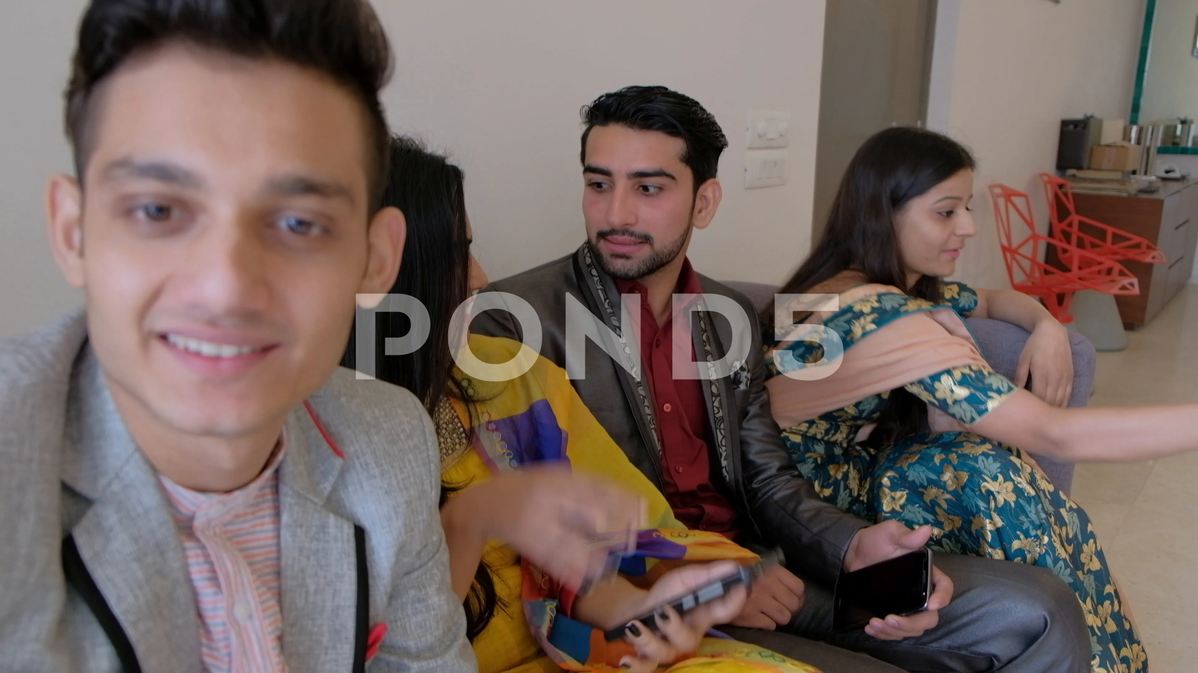 Camera pov of Indian friends taking a se... | Stock Video | Pond5