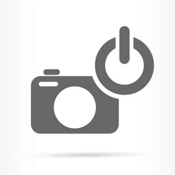 Camera power on switch icon Stock Illustration