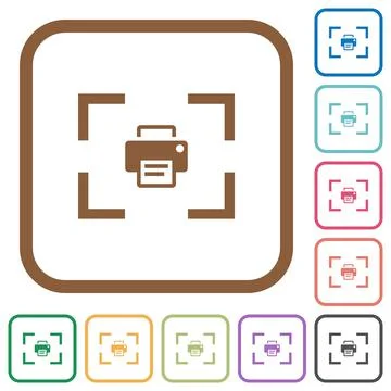 Camera print image simple icons Illustrazione stock