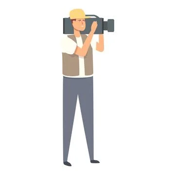 Camera production icon cartoon vector. Broadcast digital Ilustración de archivo