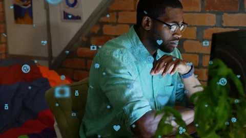 Camera pulling back revealing man steepling analyzing chart for health with 스톡 동영상 332804890