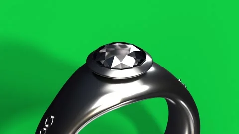 Camera pulling back, tilting, ring rotating with glares, showing bezel gem on Stock Footage 339198074