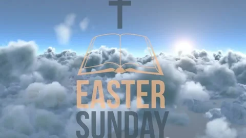 Camera pulling parallax, clouds drifting, sun rising, sparks passing, graphic Vídeo Stock 321162026