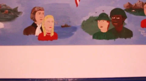 Camera pulls out on Patriotic painting Video stock 45706655