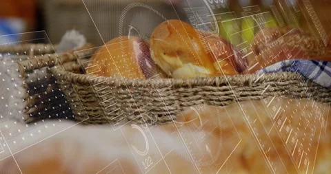 Camera push from medium shot, HUD overlays sliding, braided loaf coming into 스톡 동영상 328365946