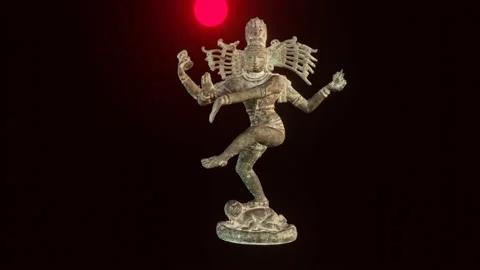 The camera pushes into a statue of Indian god Kali, CGI Stock Footage 137679950
