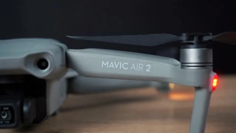 Camera quadcopter standing on the table close up mavic air 2 October 22, 2021 Stock Footage 165207577