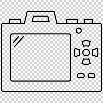 Camera rear screen with control buttons 库存插图