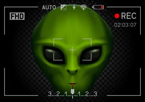 Camera rec alien in dark Stock Illustration