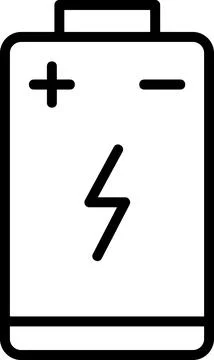 Camera rechargeable battery pack line art icon Stock Illustration