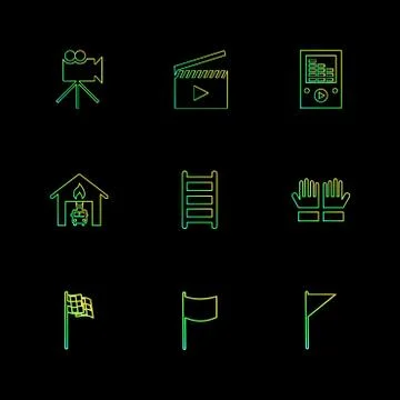 Camera , recorder , ladder , mp4 player , seo , technology , internet , flags Illustrazione stock