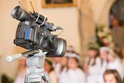 Camera recording a communion Foto stock