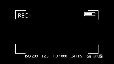 Camera recording frame black background.Camera recording screen. Stock Illustration