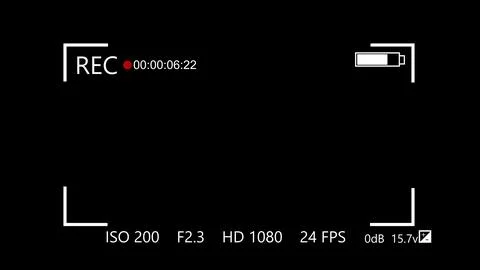 Camera recording frame black background.Camera recording screen. 스톡 일러스트