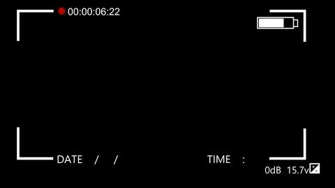 Camera recording frame black background.Camera recording screen. Illustrazione stock