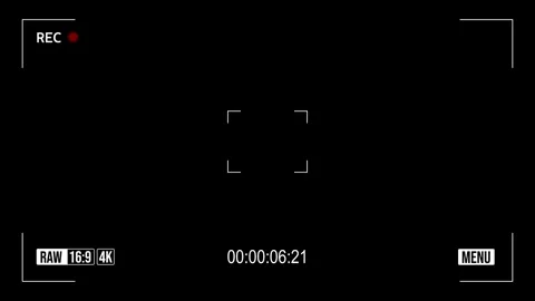 Camera Recording HUD Viewfinder Interface with REC 4K and Timecode Stock Footage 345228833
