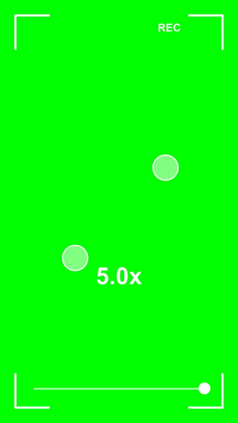 Camera recording interface hud with zoom on green screen background Stock Footage 347578102