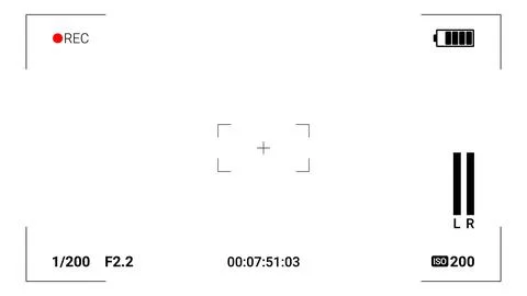 Camera recording interface viewfinder on white background Stock Illustration