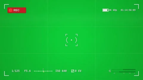 Camera recording overlay with green screen interface and digital viewfinder.. Stock Footage 341180253