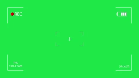 Camera Recording Overlay Loop Animation Isolated On Green Screen Stock Footage 303387799