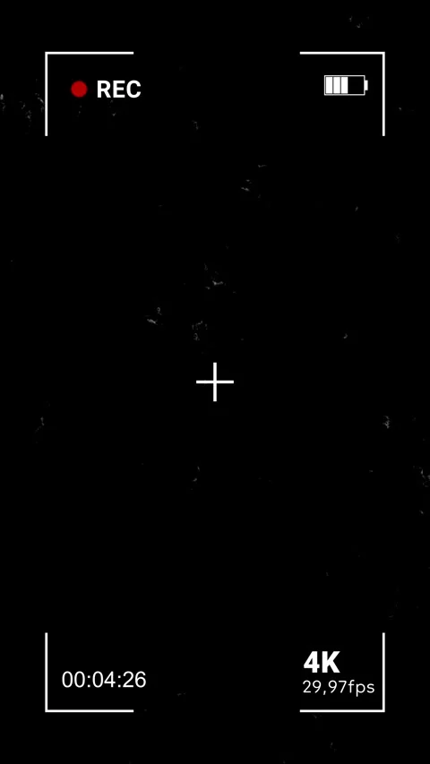Camera Recording Overlay with REC Viewfinder and Film Grain Effect Video stock 332447162
