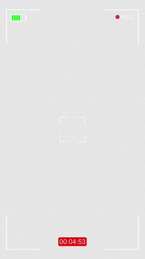 Camera recording screen interface with timer and battery icon Stock Footage 320303275